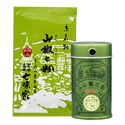 山椒の粉商品画像 薬味缶付き山椒の粉パッケージ