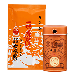 一味唐がらし商品画像 薬味缶付き一味唐がらしパッケージ