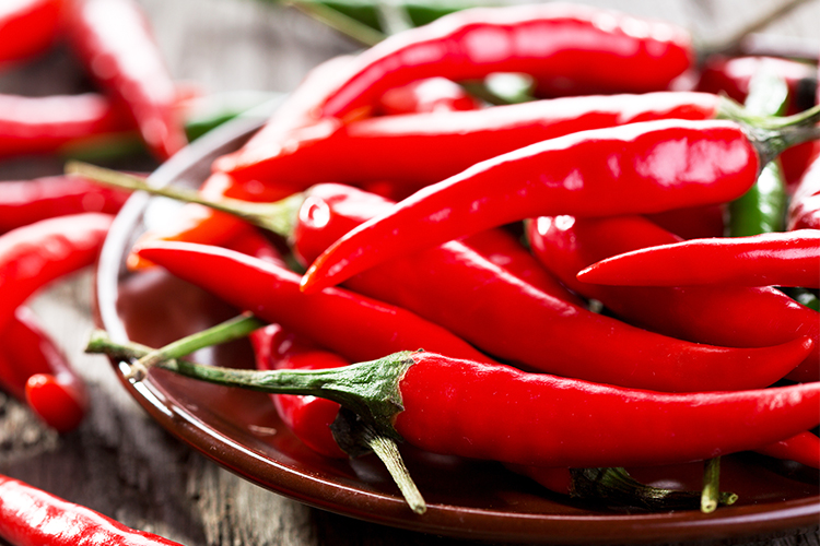 お皿に盛られた唐辛子 唐辛子イメージ